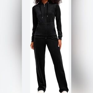 EURO JOY SPORTS EVERY DAY FLEECE HOODIE JOGGERS SET WOMEN BLACK COLOR SIZE LARGE